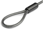 TAA compliant StarTech laptop security cable loop setup protecting a laptop and a docking station side by side.