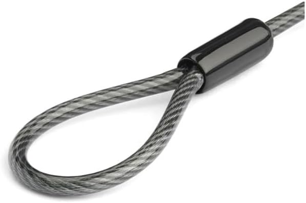 TAA compliant StarTech laptop security cable loop setup protecting a laptop and a docking station side by side.