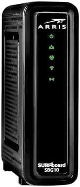 Side perspective view of the imported ARRIS Surfboard SBG10 networking device.