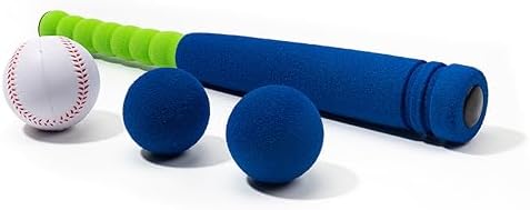 Three soft foam baseballs included in toy set