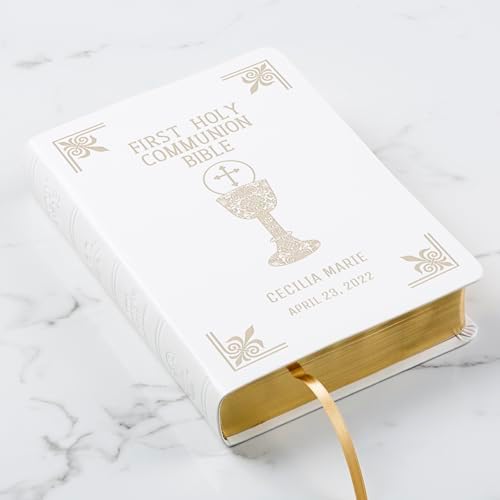 The Catholic Company customized NABRE Holy Bible close up of premium gold foil lettering