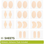 Bukihome blister prevention kit showing 11 sheets of imported moleskin tape