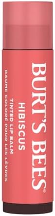 Burt's Bees Hibiscus lip tint stick showing the warm neutral pink product color profile.