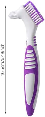 Close-up of the multi-layered nylon bristles on the denture brush