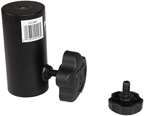 Heavy-duty black steel lighting mount adapter for 1 3/8 inch speaker poles.