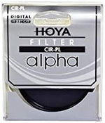 Hoya camera lens filter showing the rotating aluminum frame and optical glass construction.