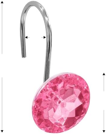 Premium imported USA bathroom curtain glide rings package contents display.