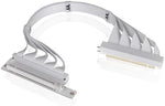 Thermaltake 400mm white vertical GPU extension cable showing the right-angle connection interface.