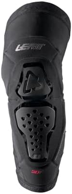 Side view of the Leatt 6.0 Evo protective knee pads highlighting the ventilated neoprene sleeve and Lycra fabric construction.