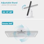 Back view of the adjustable metal stand displaying the four screw mounting plate for smart displays