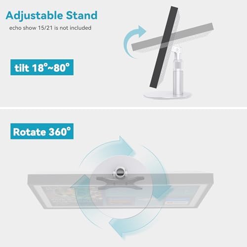 Back view of the adjustable metal stand displaying the four screw mounting plate for smart displays
