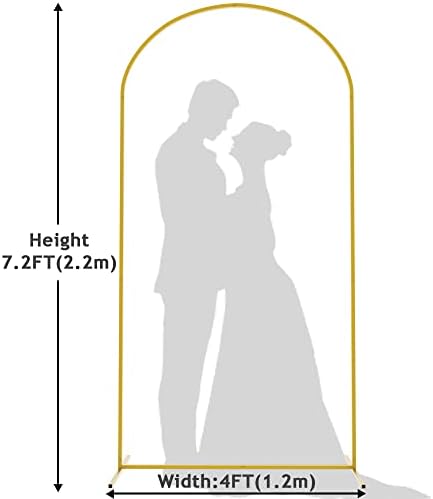 Wokceer square gold metal arch frame decorated with colorful balloon garlands for a party
