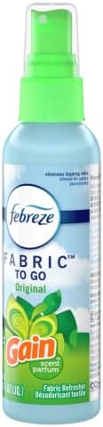 Back label of Febreze To Go showing usage instructions and ingredients