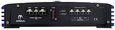 Crunch 2 channel car audio amplifier showing placement layout for flexible installation in vehicles