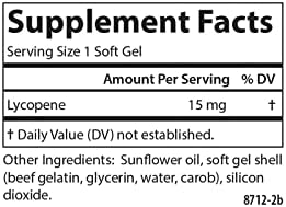 Carlson Lycopene 15mg prostate health antioxidant softgels