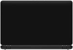 Premium matte black protective notebook decal skin showing universal scale layout suitable for diverse laptop brands