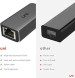 Durable grey aluminum uni network adapter layout showing flexible heavy duty cable construction