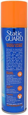Back label of Static Guard spray showing directions for use on silk and wool.