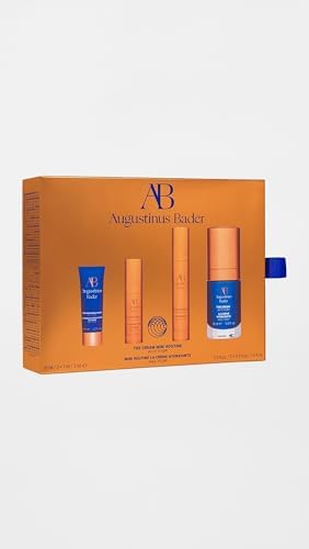 Luxury travel size skincare set by Augustinus Bader including moisturizer serum eye cream and mask.