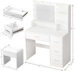 Premium imported white makeup vanity set with matching stool inside modern bedroom layout