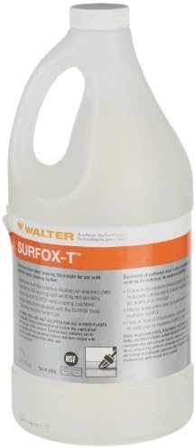 Walter Surface Technologies Surfox-T Heavy Duty Weld Cleaning Electrolyte 1.5 Liter bottle front view for metal restoration