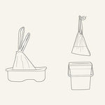 Multi pack of non toxic leakproof PE plastic potty bags neatly rolled for easy diaper bag storage