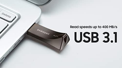 Samsung BAR Plus 400MBs transfer speed flash drive packaging illustration