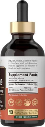 Carlyle Liquid Iodine 4 Fluid Ounces supplement bottle side view