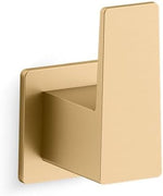 Kohler Honesty robe hook front view in Vibrant Brushed Moderne Brass