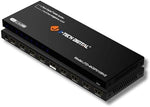 J-Tech Digital audio video distributor back view displaying the single input and eight output ports.