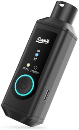 SINWE Bluetooth 5.3 wireless adapter plugged into a professional audio mixer channel input.