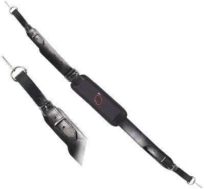 Ortola leather euphonium strap front view black accessory