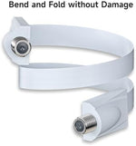 The ultra thin 0.25mm profile of the Goupchn flat coaxial cable measured against a window gap