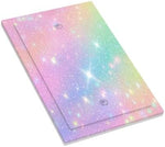 Vibrant pastel rainbow gradient switchplate installed on a bedroom wall for colorful interior styling.