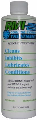 RMI-25 Cooling System Treatment 8 Ounce front view bottle showcasing automotive engine coolant additive benefits.