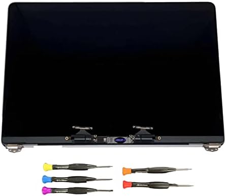 LCDMACAPP CY MacBook Pro M1 display assembly back cover view in Space Grey finish.