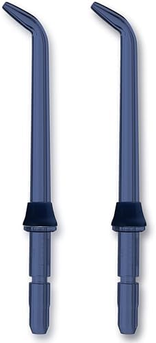 Waterpik JT 360E blue replacement nozzles standing side by side