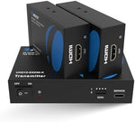 Orei Ultra HD ethernet signal extender transmitter displaying rear input ports