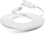 Side view emphasizing the ultra-thin 2mm profile of the Weishan USB-C surveillance camera cord.