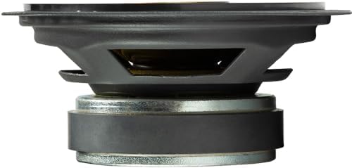 Side profile view highlighting the thin-mount chassis design of the KICKER 4x6 inch premium vehicle speakers.