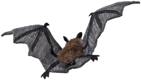 Close up view of the silk screened details on the wings of the Folkmanis bat puppet.