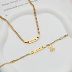 Malihome hypoallergenic gold-plated stainless steel custom necklace for toddlers close-up view