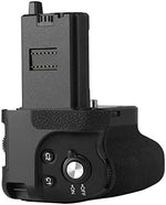 Meike vertical shooting hand grip side profile displaying the battery cartridge tray slot