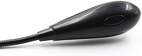 Hanerdun matte black reading lamp plugged into a laptop port for nighttime workstation illumination.