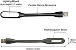 Bendable silicone gooseneck body of portable USB lamp twisted to direct light angle