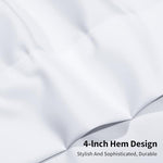 HBHLFZ white top sheet folded neatly highlighting its wrinkle free and smooth hotel quality fabric.