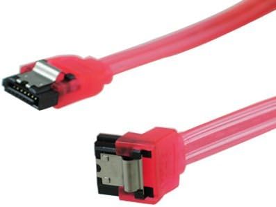 18 in SATA 3 Cable UV Red Straight to Right - Image 1
