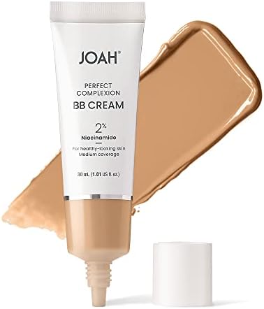JOAH Beauty Perfect Complexion BB Cream with Hyaluronic Acid and Niaciminade, Korean Makeup with Medium Buildable Coverage, Evens Skin Tone, Lightweight, Semi Matte Finish, Light with Warm Undertones - Image 1