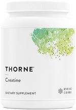 Thorne unflavored creatine supplement nutritional facts panel showing five grams per serving