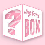 Glam Lux Beauty Bundle Mystery Box front view showing the reusable pink cosmetic bag filled with five full size cosmetics.